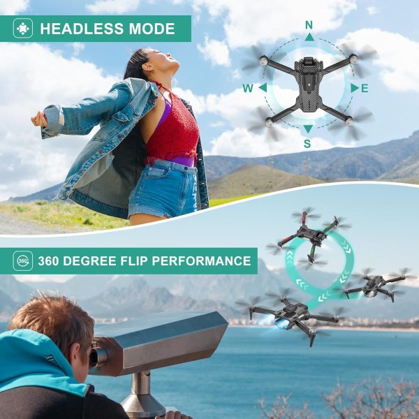 4k Drone for Kids,360 Flips,Headless Mode,Emergency Stop,Carrying Case,One Key Start,2 Batteries-Wireless Toys for Boys and Girls - Image 5