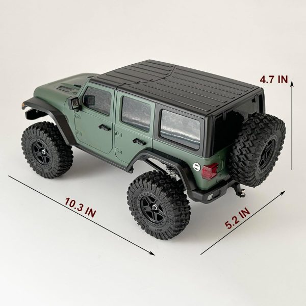 1/18 RC Crawler RC Jeep Remote Control Truck Off Road RC Rock Crawler 4x4 RTR All Terrain 370 Brushed Motor 2.4GHz Fully Proportional 3 Range Speed Upgrade Chassis Model Hobby Toy for Adult - Image 8