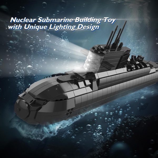 NUTCRACKER Nuclear Submarine Building Set for Adult - Military Submarine Building Model with Light, Battleship Toy Building Set, Birthday Christmas Gifts for Men Teens Boys 14+ (1498 Pieces) - Image 4