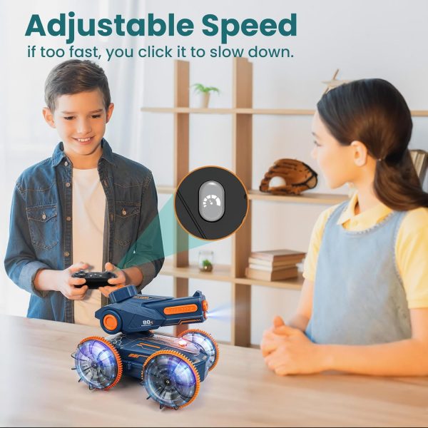 Amphibious Remote Control Car, Water and Land Stunt Car Toy with RC, Gesture Sensing, Lights, 4WD, 360° Rotation - for Kids 6+, Beach and Pool Fun for Boys and Girls - Image 6