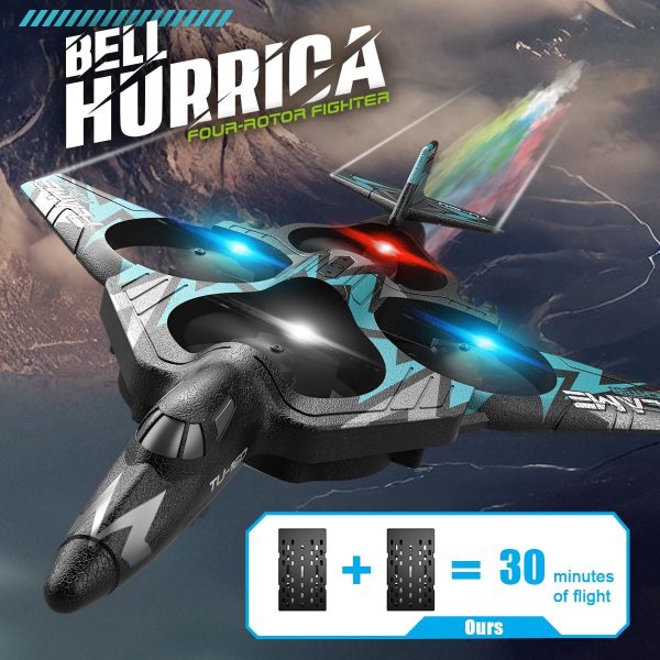 RC Plane 4 Channel, Remote Control Airplane Fighter with 3 Modes, Stunt Roll, Cool Light, Two Batteries, F-22 RC Plane Ready to Fly, Great Jet Aircraft Gift Toy for Boys Kids Adult Beginner - Image 7