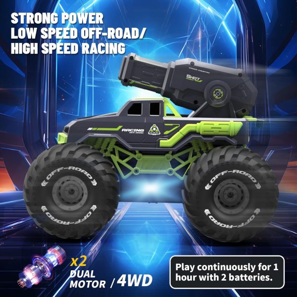 Remote Control Monster Truck 1:16 All Terrains RC Car Boat with Water Spray Gun Waterproof and Durable 4WD Amphibious Off-Road RC Truck Boys and Girls Gifts for Kids Toy Ages 6 7 8 9 10+ - Image 7