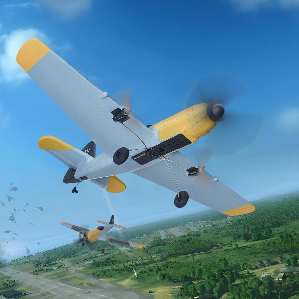 VEVOR RC Plane, 2.4GHZ 3 Channel RC Airplane with 6-Axis Gyro Stabilizer&2 Batteries, Ready to Fly BF-109 Fighter Aircraft Plane Toy for Adults Kids Beginners Boys Birthday/Xmas Child Gift - Image 9