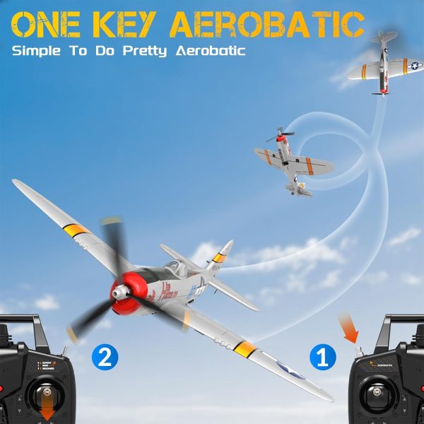 CKYSCHN RC Plane for Beginners, VOLANTEXRC 4 Channel P-47 RC Airplanes, Remote Control Airplanes for Adults, Hobby RC Airplanes with Xpilot System, One Key Aerobatic Planes - Image 3