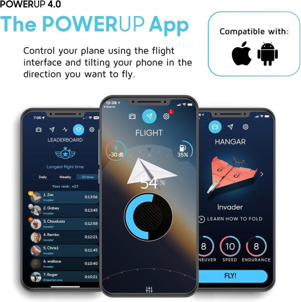 POWERUP 4.0 The Next-Generation Smartphone Controlled Paper Airplane Kit, RC Controlled. Easy to Fly with Autopilot & Gyro Stabilizer. for Hobbyists, Pilots, Tinkerers. - Image 8