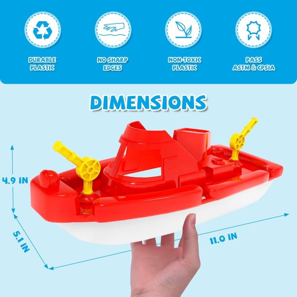 Toy Boats, 3 PCS Boat Bath Toy Toddler Pool Toys, Toy Boats for Water Play Plastic Toy Boats for Toddlers 1-3 - Image 6