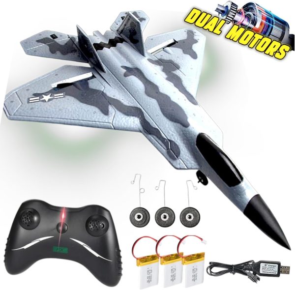 F222 CH RC Airplane, F-22 Plane Ready to Fly, 2.4GHz Remote Control, Easy to Fly RC Glider for Kids & Beginners Fighter Jet,2.4GHz 6-axis Gyro Stabilizer RTF Hobby Glider Aircraft Plane Easy to Fly - Image 2