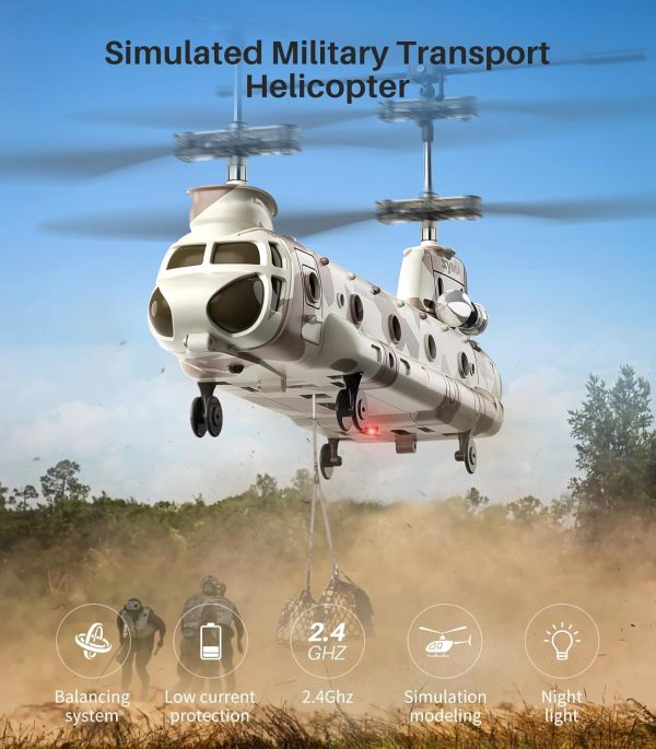 SYMA Remote Control Helicopter with 4*Spare Blades, 1* USB Cable, 1*Screwdriver, 2.4GHz RC Army Helicopter Ideal Gift for Kids Beginners - Image 3