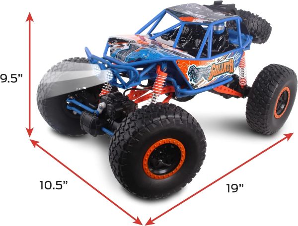 NKOK Mean Machines 1:10 2.4GHz RC 4x4 Xtreme RC Goliath, Off-Road Truck, RTR, Designed for Rough Terrain Climbing, Pistol Grip Full Function Controller, Powerful Motor, Action Camera Mount - Image 4