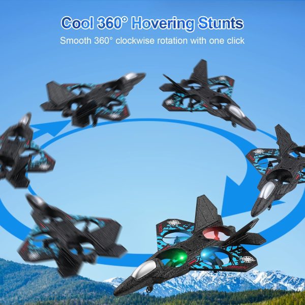 RC Plane 2.4GHz Remote Control Plane L0712 Quadcopter Hovering with Auto Hovering Fighter Aircraft RC Airplane RTF for Beginner, Kids and Adults,3D Flip Airplane Toy with Colored Lights USB Charging - Image 5