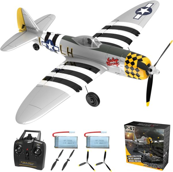 RC Plane 4-CH RC Airplane – RC Airplane Ready to Fly Upgrade P47 Thunderbolt Remote Control Airplanes for Beginners Adult with Beginners with Xpilot Stabilization System, & One Key Aerobatic - Image 2