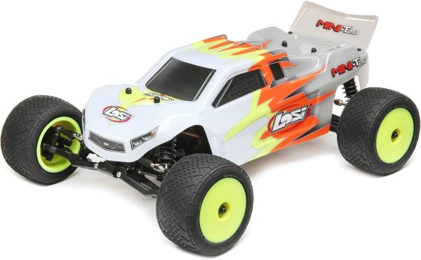 Losi 1/18 Mini-T 2.0 2 Wheel Drive Stadium RC Truck Brushed Ready to Run Battery Receiver Charger and Transmitter Included Gray/White LOS01015T3 - Image 2