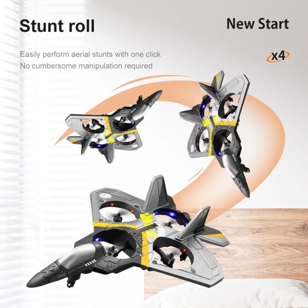 V17 Jet Fighter Stunt RC Plane - 2024 New RC Plane with 2.4GHz, 2 Batteries, 360° Stunt Spin, Remote Control Airplane RC Fighter Jet Airplane for Kid Boy Hobby Toy Gifts (Blue + 2 Batteries Version) - Image 7