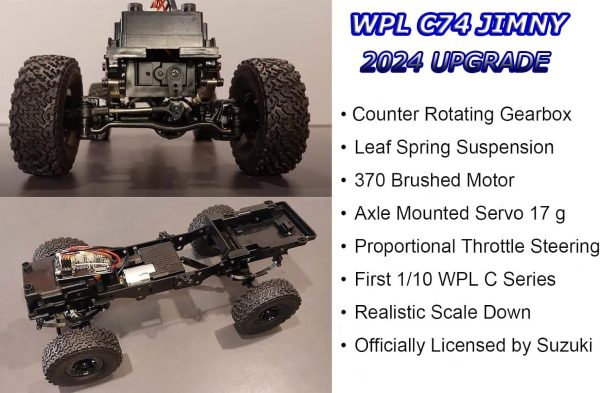 WPL C74 Jimny RC Rock Crawler 4x4 RC Truck Off Road 1/10 Scale RC Crawler Remote Control Proportional All Terrain Hobby RTR with 370 Motor Counter Rotating Gearbox Leaf Spring Chassis - Image 5