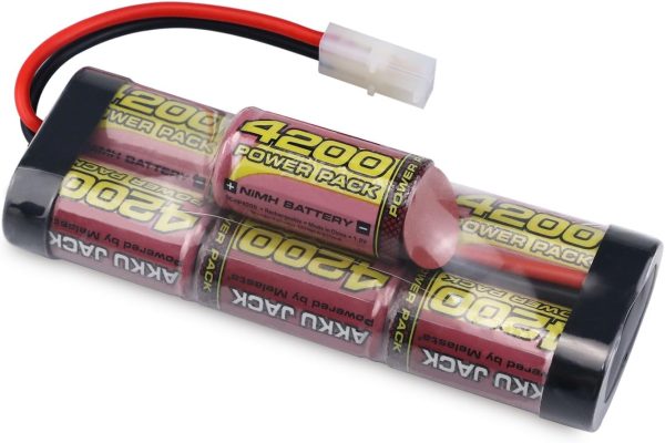 melasta 8.4V 4200mAh 7-Cell Hump NiMH Battery Compatible with Tamiya Connector RC Racing Cars - Image 2