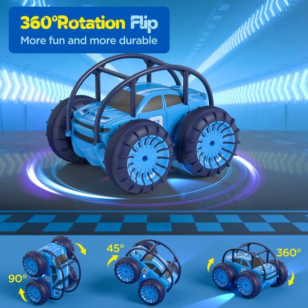 Amphibious Remote Control Car, Rechargeable Direct Charging RC Cars 360° Flip Waterproof RC Stunt Car 2.4Ghz 15KM/H 4WD All Terrain Car Toy Xmas Gift for Boys and Girls - Image 6