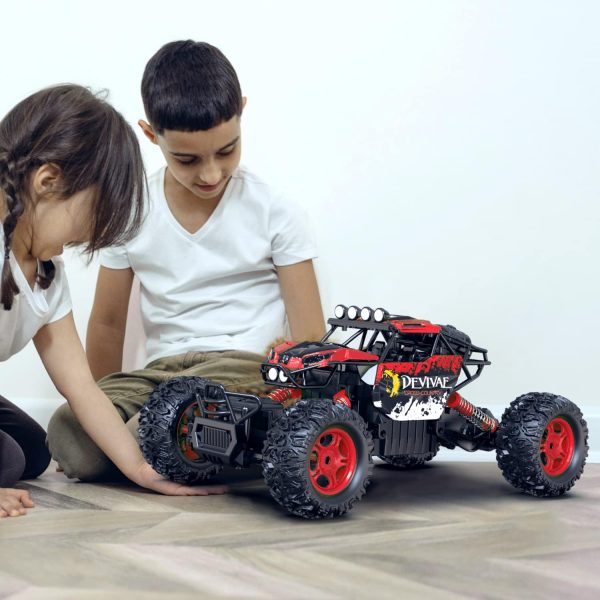 CROBOLL 1:12 Large Remote Control car for Boys Girls with Upgraded Lifting Function, 4WD 20km/h RC Car Toy Gift for Kids Off-Road RC Rock Crawler, 2.4GHz RC Monster Truck for 60Mins Play(Red) - Image 2