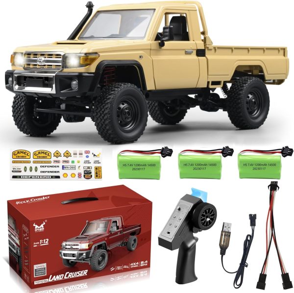 1/12 RC Crawler MN82 RC Car RC Rock Crawler RC Truck 4x4 with 3 Upgraded 1200mah Battery 2.4GHz Remote Control Truck 4WD Off-Road Pick-up Truck RTR 280 Strong Magnetic Motor - Image 2