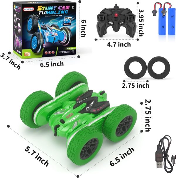 Remote Control Car, RC Cars, RC Stunt Car Toys New Upgraded Strip Light & Headlight, 6000mAH, 4WD 360° Rotating, Double Sided, Toy for Boys Girls Christmas Birthday Gift - Image 10