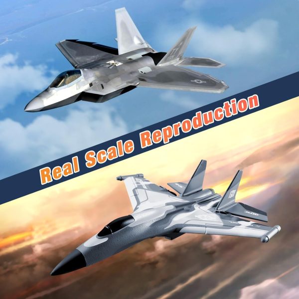 3CH RC Airplane, RC Plane with Night Light, 2.4GHz F-22 Remote Control Airplane with 6-axis Gyro Stabilizer Easy to Fly Fighter Aircraft for Adults Kids Beginners Boys - Image 4