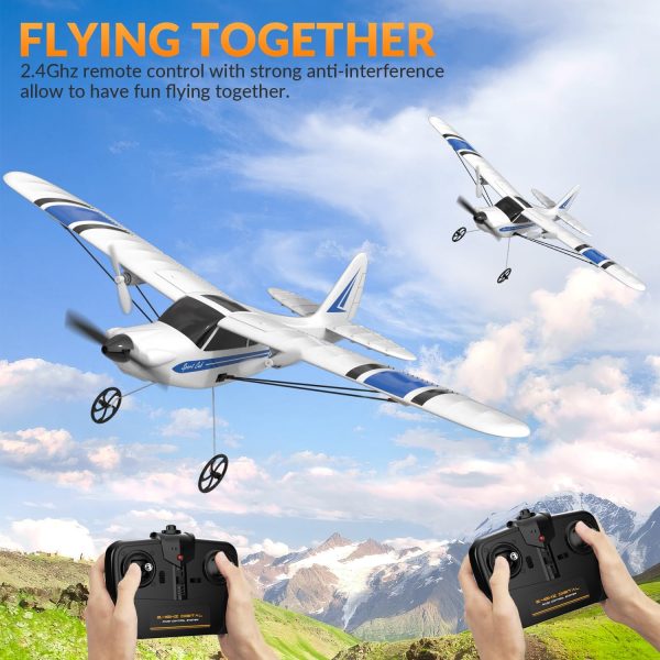 VOLANTEXRC RC Plane 2 Channel Trainer Airplane Sport Cub Remote Control Aircraft Toys Ready to Fly with Gyro Easy to Fly & 2.4GHz Radio Controlled for Kids & Beginner (762-2 Blue) - Image 6