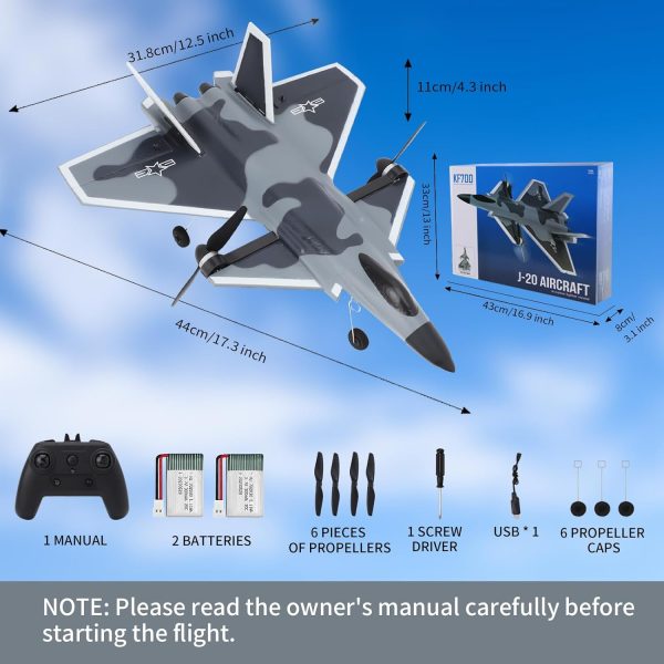 RC Plane 3 Channel Brushless Foam Glider Plane, 40 kmh Remote Control Plane - Fly Vertically, Inverted & Tumble, Large RC Airplane Toy for Adults Kids Beginners Boys Gifts - Image 5