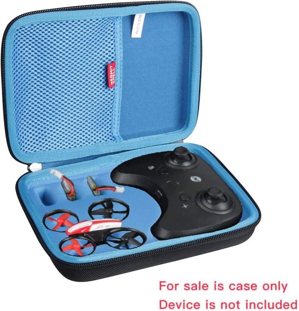 Hermitshell Hard Travel Case for Holy Stone HS210 Mini Drone RC Nano Quadcopter Indoor Small Helicopter Plane (Not Include The Drone) (Black+Blue) - Image 3