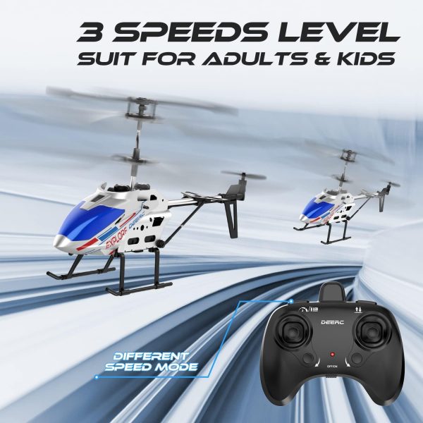 DEERC Remote Control Helicopter, 3.5 CH Altitude Hold RC Helicopters w/Gyro for Beginner, 2 Shells LED Light One Key Take Off/Landing, 2.4GHz Aircraft Indoor Flying Toy for Kids Boys Girls - Image 6