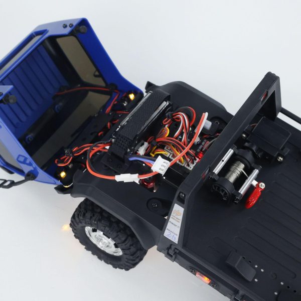 1/18 6x6 CR18P Flatbed Truck RTR RC Rock Crawler Off-Road Truck 2-Speed Lights Motor Servo ESC Hobby Model(Blue) - Image 7