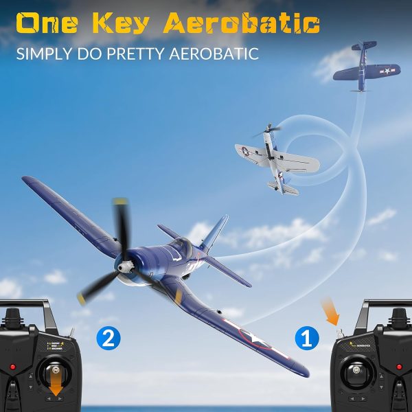 VOLANTEXRC Remote Control Aircraft,4-CH RC Plane,Ready to Fly F4U Corsair,Corsair RC Plane for Adult with X-Pilot Stabilization System, One Key Aerobatic, 2.4GHZ 6-AXIS Gyro - Image 3