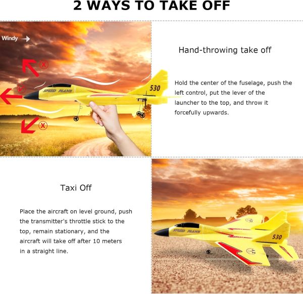 HAPTIME 2 CH Rc Plane, Remote Control Airplane for Kids Adult Beginner - 2.4 Ghz Rc Airplane Jet Plane with Night Light, Easy to Fly - Plane Toy for Boys Age 8-12 - Image 5