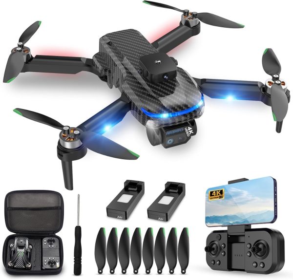 4K Drone for Kids Beginners,Emergency Stop,Headless Mode,Carrying Case,360 Flips,2 Batteries - Wireless Toys for Boys and Girls - Image 2