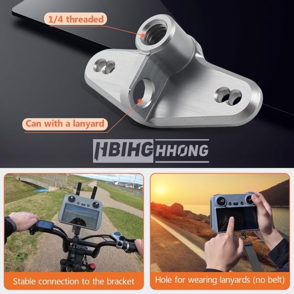 RC RC2 Bike Mount Adapter for DJI Air 3/Mini 4 Pro/Mini 3/Mini 3 Pro Remote Control Riding Bracket for DJI Air 3 Mini 4 Pro Bike Holder Base Remote Control with Screen Accessories - Image 4