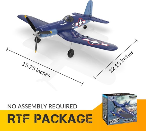 VOLANTEXRC Remote Control Aircraft,4-CH RC Plane,Ready to Fly F4U Corsair,Corsair RC Plane for Adult with X-Pilot Stabilization System, One Key Aerobatic, 2.4GHZ 6-AXIS Gyro - Image 9