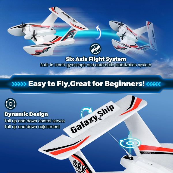 RC Airplane, 3CH RC Plane Ready to Fly, 2.4GHz Remote Control Airplane with 6-axis Gyro RTF Amphibious Tri-Phibian Aircraft for Beginners Boys Kids Adults - Image 5