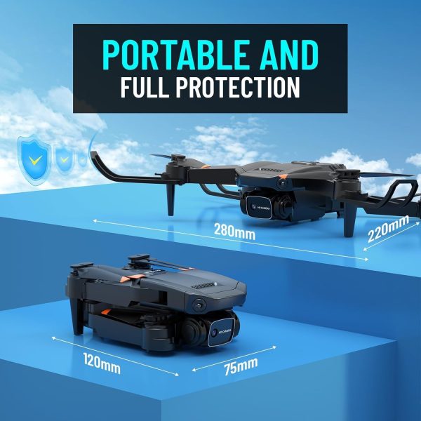 Mini Drone with Camera for Adults Kids, 1080P HD Foldable FPV RC Quadcopter with Upgrade Gesture Control, 90° Adjustable Lens, Headless Mode, 2 Batteries, Carrying Case, Altitude Hold, 3D Flip - Image 9