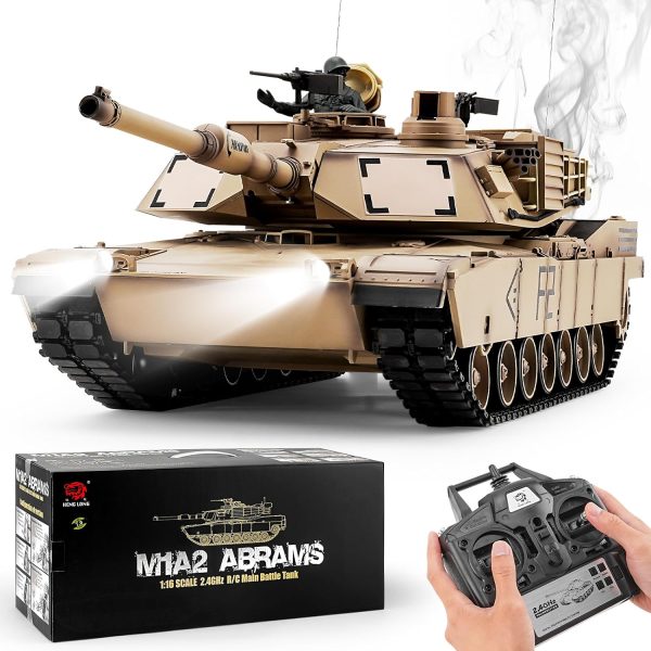 RC Tanks US M1A2 Abrams Army Tank, HengLong 1: 16 2.4ghz M1A2 Abrams Main Battle Tank Model, Remote Control Tank Vehicles with Sound & Light for Ages 14+ - Image 2