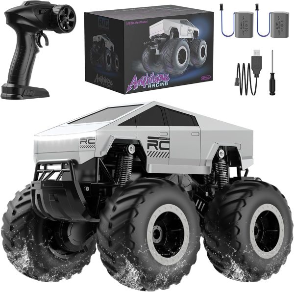 Cybertruck RC Car Kids Toys for Ages 5+, Remote Control Waterproofing Monster Truck, Amphibious 4WD All Terrain Off-Road Pickup, 1:16 Scale, 2.4GHZ Vehicles, Boys 2025 Christmas Kids Birthday Gift - Image 2