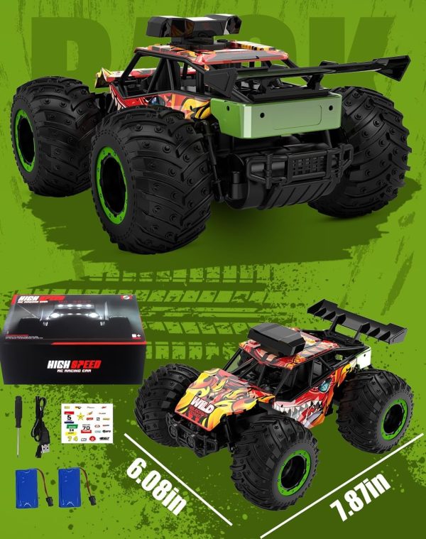 RC Dinosaur Car,1:20 Scale Remote Control Toy Car,2WD High Speed 30 Km/h All Terrains Electric Toy Off Road RC Car,RC Cars for Boys Kids and Adults Gift (Red) - Image 8