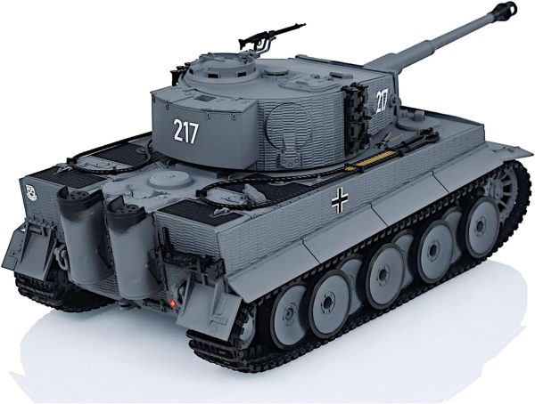 POCO DIVO German Tiger I Heavy Tank, 1/24 Infrared IR Combat Panzer RTR 2.4Ghz RC Armored Vehicle, Taigen 3841-11-M Standard Paintless Middle Version, Sound Light Recoil WWII Military Model, Gray - Image 5