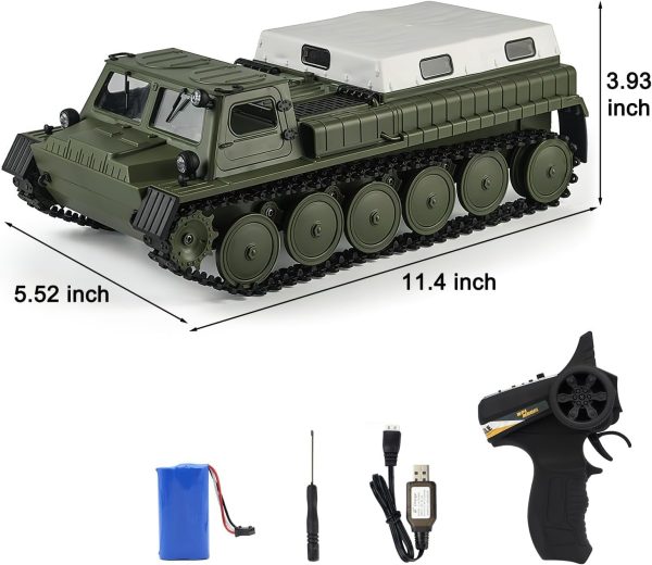 Remote Control Tank Military Transport Vehicle, 2.4G Crawler Car RC Off-Road Army Armored Truck All Terrain for Kids and Adults Toys - Image 9