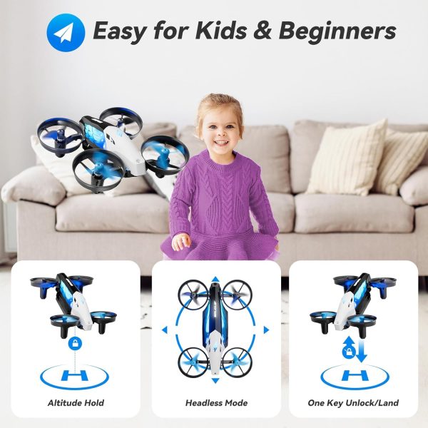 Drones for Kids 8-12 Mini Drone for Age 10-15 Boys Small Micro Indoor Nano RC Quadcopter,2-in-1 Remote Control Toy with 7+2Light Modes,5Flying Postures,Land Mode,Auto rotation,Circle Fly,Altitude Hold - Image 6