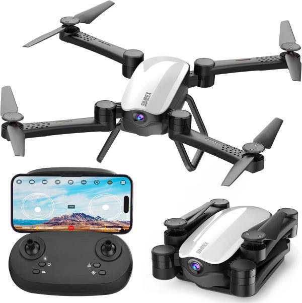 X900 Drone Optical Flow Positioning RC Quadcopter with 1080P HD Camera, Altitude Hold Headless Mode, Foldable FPV Drones WiFi Live Video 3D Flips 6axis RTF Easy Fly Steady for Learning Matte White - Image 2