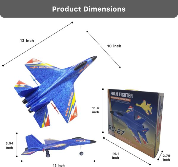 RC Plane 2.4Ghz Remote Control RTF Jet- 2 Channel Su-27 Anti-Fall Aircraft - Easy to Fly Glider with Gyro Stabilization Suitable for Beginners Kids & Adults - Image 7