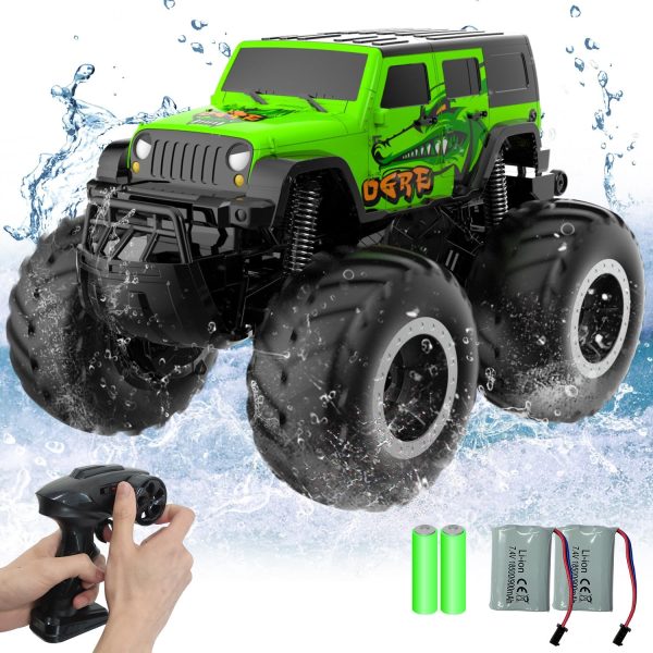 STEMTRON Amphibious Remote Control Car Toys for Boys 2.4GHz 1:16 All Terrain Off-Road RC Car Waterproof RC Monster Truck Kids Pool Toys Remote Control Boat Gifts for Kids Boys - Image 2