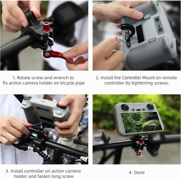 O'woda RC Bicycle Remote Control Mount for DJI Mini 3 / Mini 3 Pro/Mavic 3 Pro, Adjustable Bike Clip RC Holder Compatible with DJI RC Accessories - Image 6