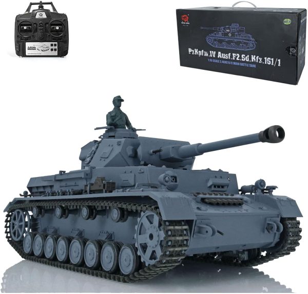 Heng Long RC Tank 2.4G 1/16 7.0 Plastic German Panzer Iv F2 RTR Tank Model 3859 Infrared Combat 340° Rotating Turret Smoking Generator BB Pellets BB Shooting Airsoft Tank - Image 2