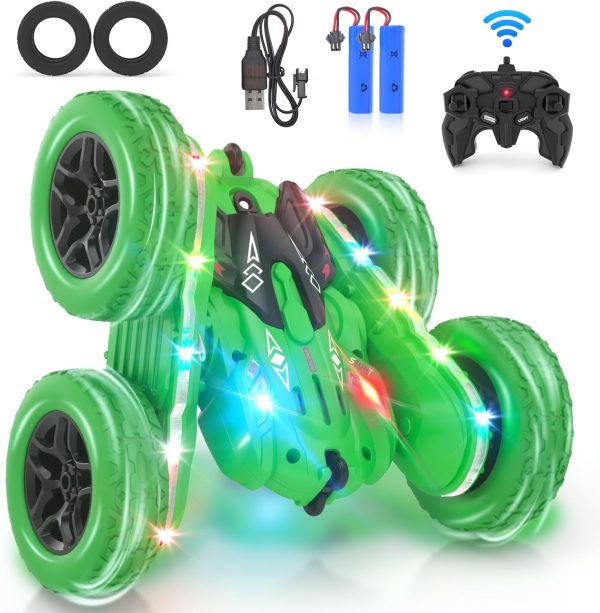 Remote Control Car, RC Cars, RC Stunt Car Toys New Upgraded Strip Light & Headlight, 6000mAH, 4WD 360° Rotating, Double Sided, Toy for Boys Girls Christmas Birthday Gift - Image 2