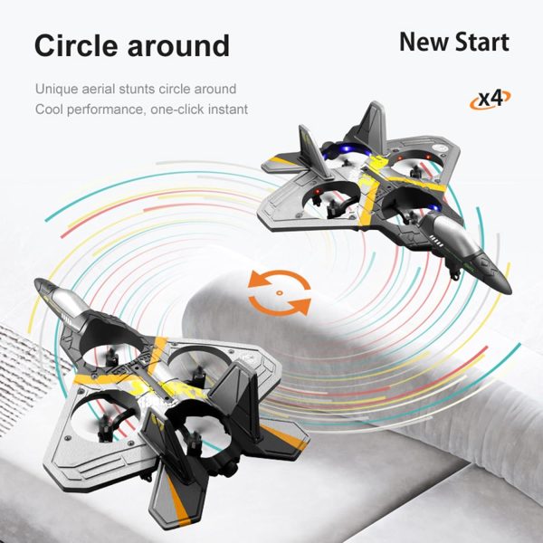 V17 Jet Fighter Stunt RC Plane - 2024 New Remote Control Airplane with 2.4GHz, 2 Batteries, 360° Stunt Spin, Durable Foam & Light RC Fighter Jet Airplane for Kid Boy (Blue with 2Pcs Battery) - Image 7