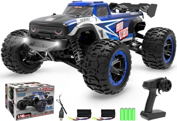 RACENT 1:16 RC Truck 4x4 Hobby RC Car 40KPH High Speed Remote Control Truck for Kids Adults, Off-Road Monster Truck with 2.4Ghz Radio Control, 2 Batteries - Image 2